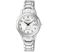 Solaruhr CITIZEN, silber (silberfarben), Armbanduhren, Damen, Armbanduhr, Damenuhr, Edelstahlarmband, Datum (94236564-0) silberfarben