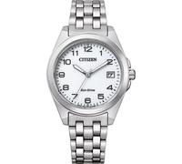 Solaruhr CITIZEN, silber (silberfarben), Armbanduhren, Damen, Solaruhr, Armbanduhr, Damenuhr, Edelstahlarmband, bis 10 bar wasserdicht, Datum (16220350-0)