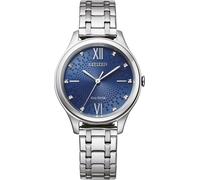 Solaruhr CITIZEN, silber (silberfarben, blau), Armbanduhren, Damen, Armbanduhr, Damenuhr, analog, Edelstahlarmband (77349359-0) silberfarben, blau