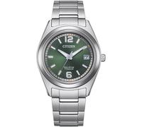 Solaruhr CITIZEN, silber (titansilberfarben, grün), Armbanduhren, Damen, Armbanduhr, Damenuhr, Titanarmband, Datum, Leuchtzeiger (76185442-0) titansilberfarben, grün