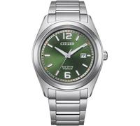 Solaruhr CITIZEN, silber (titansilberfarben, grün), Armbanduhren, Herren, Armbanduhr, Herrenuhr, Titan, Datum (89169757-0) titansilberfarben, grün
