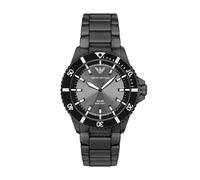 Solaruhr EMPORIO ARMANI "WORLD EXPLORER", schwarz, Armbanduhren, Herren, Armbanduhr, Edelstahlarmband, analog (20364844-0) schwarz