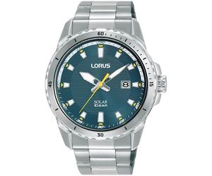 Solaruhr LORUS "Sports", silber (silberfarben, grau), Armbanduhren, Herren, Armbanduhr, Herrenuhr, Edelstahlarmband, analog, Tag (83279315-0) silberfarben, grau