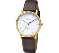 Solaruhr REGENT, gold (braun, goldfarben), Armbanduhren, Damen, Armbanduhr, Damenuhr, Lederarmband, analog (96316836-0) braun, goldfarben