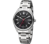 Solaruhr REGENT, schwarz (edelstahlfarben, schwarz), Armbanduhren, Herren, Armbanduhr, Herrenuhr, Datum, Edelstahlarmband, bis 10 bar wasserdicht (39782144-0) edelstahlfarben, schwarz