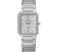 Solaruhr SEIKO, silber (silberfarben), Armbanduhren, Damen, Solaruhr, Armbanduhr, Damenuhr, Perlmutt-Zifferblatt, Kristallsteine, Edelstahl (54587913-0)
