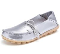 Solaud Damen Driving Loafers Leder Mokassins Atmungsaktive Ausschnitte Weiche Walking Schuhe Frauen Slip On Loafers