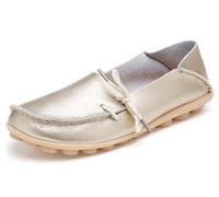 Solaud Damen Driving Loafers Leder Mokassins Atmungsaktive Ausschnitte Weiche Walking Schuhe Frauen Slip On Loafers