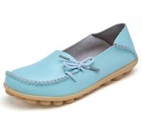 Solaud Damen Driving Loafers Leder Mokassins Atmungsaktive Ausschnitte Weiche Walking Schuhe Frauen Slip On Loafers