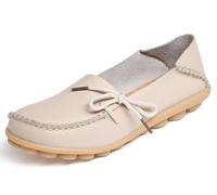 Solaud Damen Driving Loafers Leder Mokassins Atmungsaktive Ausschnitte Weiche Walking Schuhe Frauen Slip On Loafers