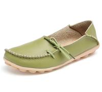Solaud Damen Driving Loafers Leder Mokassins Atmungsaktive Ausschnitte Weiche Walking Schuhe Frauen Slip On Loafers