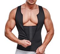 SOLCYSX Kompressionsshirt für Herren, figurformend, eng, Unterhemd, Bauchkontrolle, Mieder, schwarz, 4X-Large