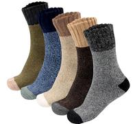 Soleeya 5 Paar Thermosocken Herren Damen, 38-45 Komfort Warme Socken Herren Dicke Wollsocken Weich Verdickt und Warm Wintersocken Geeignet für Sport Zuhause Arbeit