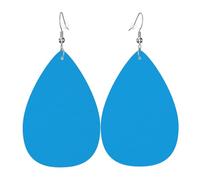 Solid color3 Damen-Ohrringe in Tropfenform, Leder, leichte PVC-Ohrhänger, 925er Silberhaken, doppelseitiger Druck, hypoallergen, Geschenk