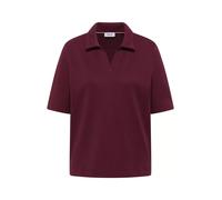 Poloshirt CECIL, Damen, Gr. XXL (46), sweet grape rot, Jersey, Obermaterial: 100% Baumwolle, unifarben, regular fit normal, ohne Ausschnitt, Shirts, mit seitlichen Schlitzen im Saum (27184245-XXL) swe