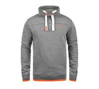 !Solid SDBenjamin Tube Herren Sweatshirt Pullover Sweater mit Tube-Neck Eingrifftaschen Rippbündchen Baumwollmischung Regular fit, Größe:M, Farbe:Grey Melange (8236)