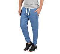 !Solid SDBenn Herren Sweatpants Jogginghose Sporthose mit Fleece-Innenseite Kordelzug Label-Details Baumwollmischung Regular fit, Größe:XL, Farbe:Faded Blue Melange (1542M)
