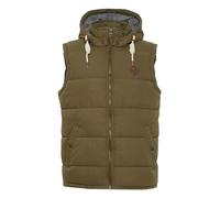!Solid SDDry Weste Herren Weste Steppweste Outdoor Weste mit Kapuze Stehkragen Eingrifftaschen Baumwollmischung Regular fit, Größe:L, Farbe:Ivy Green (3797)