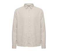 !Solid SDEnea Allan Overshirt Herren Freizeithemd Hemd Übberhemd Hemdjacke Unifarben Hochwertige Leinen-Viskose-Qualität, Größe:M, Farbe:Oatmeal (130401)