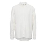 !Solid SDEnea Allan Overshirt Herren Freizeithemd Hemd Übberhemd Hemdjacke Unifarben Hochwertige Leinen-Viskose-Qualität, Größe:L, Farbe:Off White (114201)
