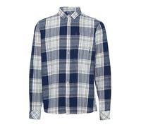 !Solid SDEsdras Herren Freizeithemd Hemd Langarmhemd mit Brusttasche normaler Hemd Kragen hochwertige Baumwoll-Qualität Oversize Fit Kariert Überhemd, Größe:XL, Farbe:Medieval Blue (193933)