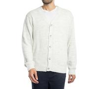 !Solid SDHamed Herren Strickjacke Cardigan mit V-Ausschnitt Rippbündchen Knopfleiste Relaxed fit, Größe:M, Farbe:Pristine Melange (1106061)