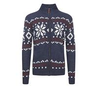 !Solid SDNoran Herren Strickjacke Cardigan Grobstrick mit Stehkragen und Reißverschluss Norweger Muster, Größe:M, Farbe:INS BL Mel (7989915)
