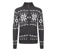 !Solid SDNoran Herren Strickjacke Cardigan Grobstrick mit Stehkragen und Reißverschluss Norweger Muster, Größe:L, Farbe:DAR Grey M (798288)