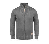 !Solid SDPoul Herren Strickjacke Cardigan Grobstrick Pullover mit Stehkragen Baumwollmischung Regular fit, Größe:M, Farbe:Grey Melange (8236)