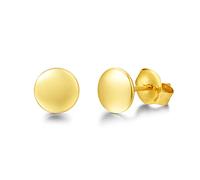 Solide 14 Karat 585 Gelb Gold Klein Runde Kreis Ohrstecker Ohrringe mit Geschenk Schmuck für Damen Mädchen - Durchmesser: 5 mm