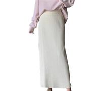 Solide lange Strickröcke für Damen, hohe Taille, Wickeln, gerade, Winter, Herbst, Damen, Naixingse, 36