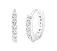 Solide S925 Huggie-Ohrringe; klassische CZ-Diamant-S925-Huggie-Ohrringe; 14 Karat vergoldeter Silber-Creolen; hypoallergene Ohrheilung, Helix-Knorpelohrläppchen, langlebige Ohrringe, 10mm(inner 6mm