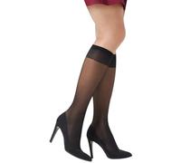 SOLIDEA Kniestrümpfe 140 den durchscheinend MISS RELAX 140 Sheer Kompressionsstrümpfe abgestuft 18/21 mmHg Art. 0318A4, sand, 12/15 mmHg