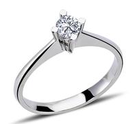 Solitär Ring 0,24 Carat Diamant Meisterstück 14 Karat Weißgold