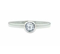 Solitärring ADELIA´S "Solitärring 925 Silber mit Zirkonia - Silberring Diamant" Gr. 56, silber, Fingerringe, Damen, 56, Silber 925 (Sterlingsilber), Silberring Diamant (57011365-56) silber