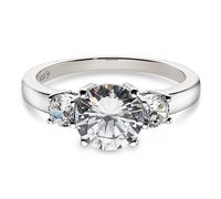 Solitärring BRUNO BANANI "Schmuck Geschenk Verlobungsring rhodiniert" Gr. 54, silberfarben, kristallweiß, Fingerringe, Damen, 54, Silber 925 (Sterlingsilber), 2,3mm, mit Zirkonia (synth.) (37381432-54