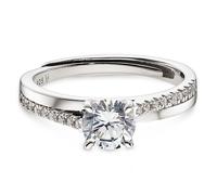 Solitärring BRUNO BANANI "Schmuck Geschenk Verlobungsring rhodiniert" Gr. 56, silberfarben, kristallweiß, Fingerringe, Damen, 56, Silber 925 (Sterlingsilber), 3,2mm, mit Zirkonia (synth.) (23548420-56