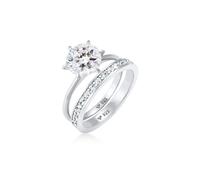 Solitärring ELLI "Eternity Set 925 Silber, mit Kristallen von Swarovski" Gr. 50, silber, Fingerringe, Damen, 50mm,mit Steinen, Silber 925 (Sterlingsilber) (95859754-50) silber