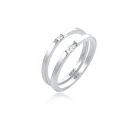 Solitärring ELLI "Ring Solitär Zirkonia Klassik Set 925 Silber" Gr. 52, silber, Fingerringe, Damen, 52mm,mit Steinen, Silber 925 (Sterlingsilber) (65620346-52) silber