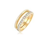 Solitärring ELLI "Set mit Kristallen von Swarovski925 Sterling Silber" Gr. 56, gold, Fingerringe, Damen, 56mm,mit Steinen, Silber 925 (Sterlingsilber) (47713918-56) gold