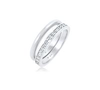 Solitärring ELLI "Set mit Kristallen von Swarovski925 Sterling Silber" Gr. 58, silber, Fingerringe, Damen, 58mm,mit Steinen, Silber 925 (Sterlingsilber) (52656504-58) silber