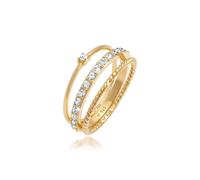 Solitärring ELLI "Ringset (3 tlg) 925 Silber, mit Kristallen von Swarovski" Gr. 60, gold, Fingerringe, Damen, 60mm,mit Steinen, Silber 925 (Sterlingsilber) (76507509-60) gold