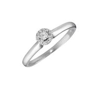 Solitärring FIRETTI "Schmuck Geschenk Gold 333 Damenring Verlobungsring Goldring Solitär" Gr. 17, weiß (weißgoldfarben), Fingerringe, 17, 0,1 P3 = leicht erkennbare Einschlüsse, Diamanten Weißgold 333