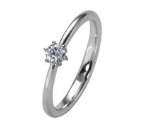 Solitärring FIRETTI "Schmuck Geschenk Gold 375 Damenring Verlobungsring Goldring Solitär" Gr. 18, weiß (weißgoldfarben), Fingerringe, Damen, 18, 0,1 SI = kleine Einschlüsse, Diamanten Weißgold 375, 3m