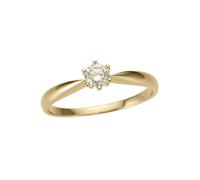 Solitärring FIRETTI "Schmuck Geschenk Gold 750 Damenring Verlobungsring Goldring Solitär" Gr. 16, gold (gelbgoldfarben), Fingerringe, Damen, 16, 0,25 LR = lupenrein, Diamanten Gelbgold 750, Diamanten,