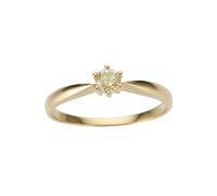 Solitärring FIRETTI "Schmuck Geschenk Gold 750 Damenring Verlobungsring Goldring Solitär" Gr. 16, gold (gelbgoldfarben), Fingerringe, Damen, 16, 0,2 P2 = erkennbare Einschlüsse, Diamanten Gelbgold 585
