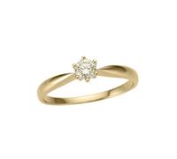 Solitärring FIRETTI "Schmuck Geschenk Gold 750 Damenring Verlobungsring Goldring Solitär" Gr. 19, gold (gelbgoldfarben), Fingerringe, Damen, 19, 0,25 LR = lupenrein, Diamanten Gelbgold 585, Diamanten,