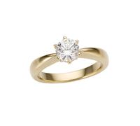 Solitärring FIRETTI "Schmuck Geschenk Gold 750 Damenring Verlobungsring Goldring Solitär" Gr. 19, gold (gelbgoldfarben), Fingerringe, Damen, 19, 1 P2 = erkennbare Einschlüsse, Diamanten Gelbgold 585,