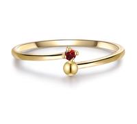 Glanzstücke München - Ring Sterling Silber Granat in Gelbgold Ringe Damen