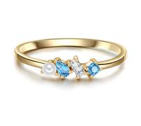 Solitärring GLANZSTÜCKE MÜNCHEN "GSM527" Gr. 50, gelbgold, Fingerringe, Damen, 50,mit Zirkonia, Silber 925 (Sterlingsilber), aus Sterling Silber (79185005-50) gelbgold